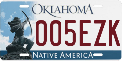 OK license plate 005EZK