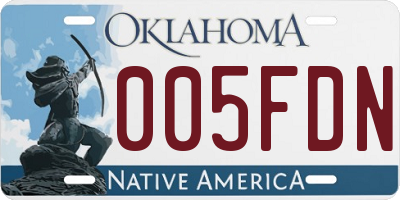 OK license plate 005FDN