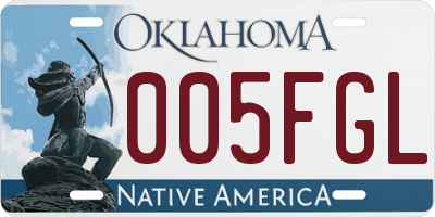 OK license plate 005FGL