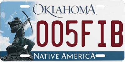 OK license plate 005FIB