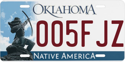 OK license plate 005FJZ
