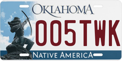 OK license plate 005TWK