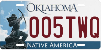 OK license plate 005TWQ