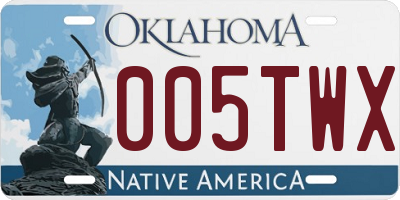OK license plate 005TWX