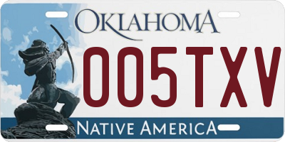 OK license plate 005TXV