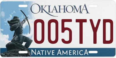 OK license plate 005TYD