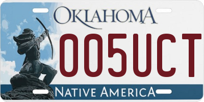 OK license plate 005UCT