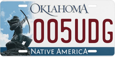 OK license plate 005UDG