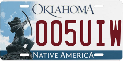 OK license plate 005UIW