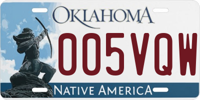 OK license plate 005VQW
