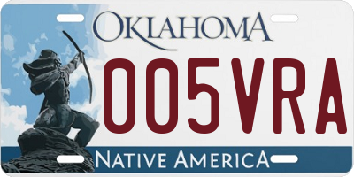 OK license plate 005VRA
