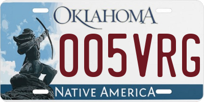 OK license plate 005VRG