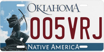 OK license plate 005VRJ
