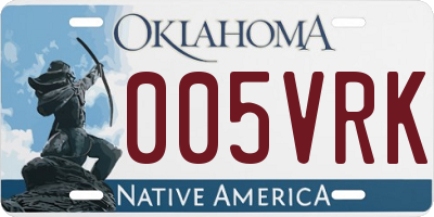 OK license plate 005VRK