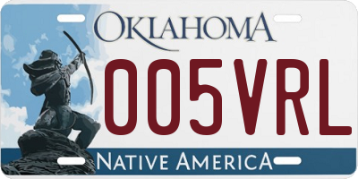 OK license plate 005VRL