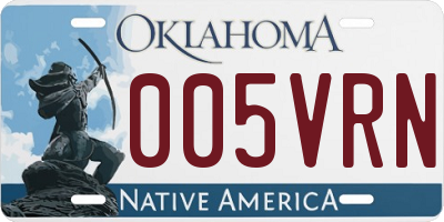 OK license plate 005VRN