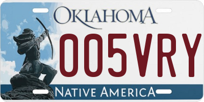 OK license plate 005VRY