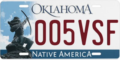 OK license plate 005VSF