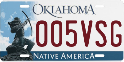 OK license plate 005VSG