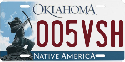 OK license plate 005VSH