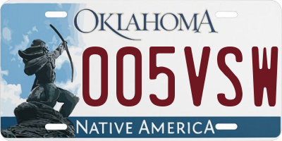 OK license plate 005VSW