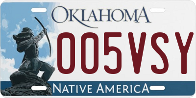OK license plate 005VSY