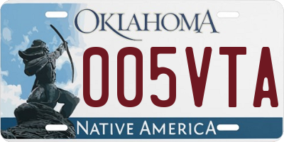OK license plate 005VTA
