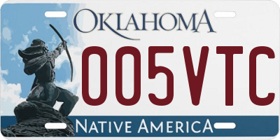 OK license plate 005VTC