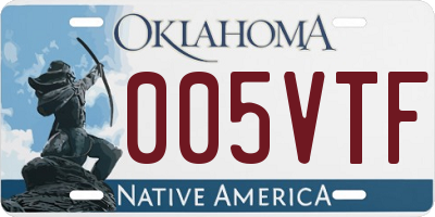 OK license plate 005VTF