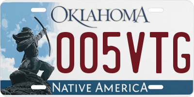 OK license plate 005VTG