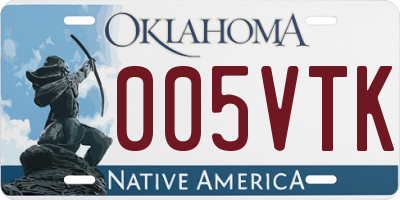 OK license plate 005VTK