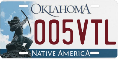 OK license plate 005VTL