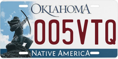 OK license plate 005VTQ