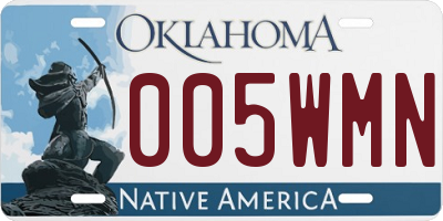 OK license plate 005WMN