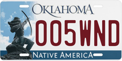 OK license plate 005WND
