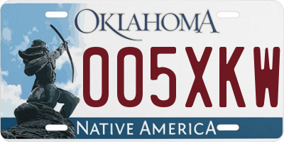 OK license plate 005XKW