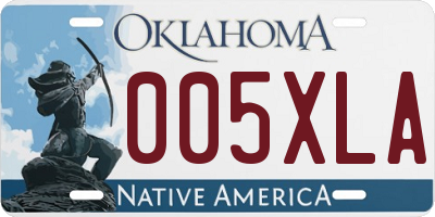 OK license plate 005XLA