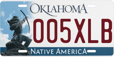 OK license plate 005XLB