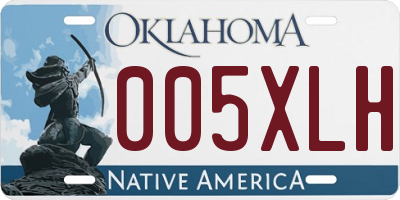 OK license plate 005XLH