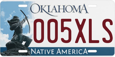 OK license plate 005XLS