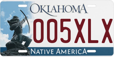 OK license plate 005XLX