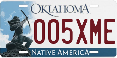 OK license plate 005XME