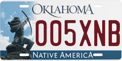 OK license plate 005XNB