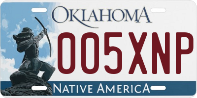 OK license plate 005XNP