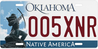 OK license plate 005XNR