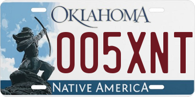 OK license plate 005XNT