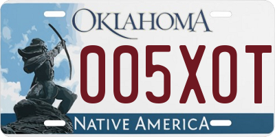 OK license plate 005XOT