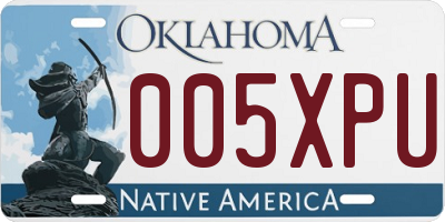 OK license plate 005XPU