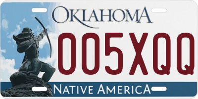 OK license plate 005XQQ