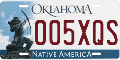 OK license plate 005XQS